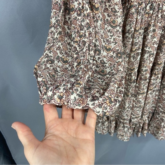 O.p.t. Lea Long Sleeve Tiered Ditsy Floral Mini Dress Size Small - Picture 6 of 11